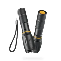 LED-Taschenlampe "W200", Batterien, Zoom, COB, Aluminium, 3 Modi