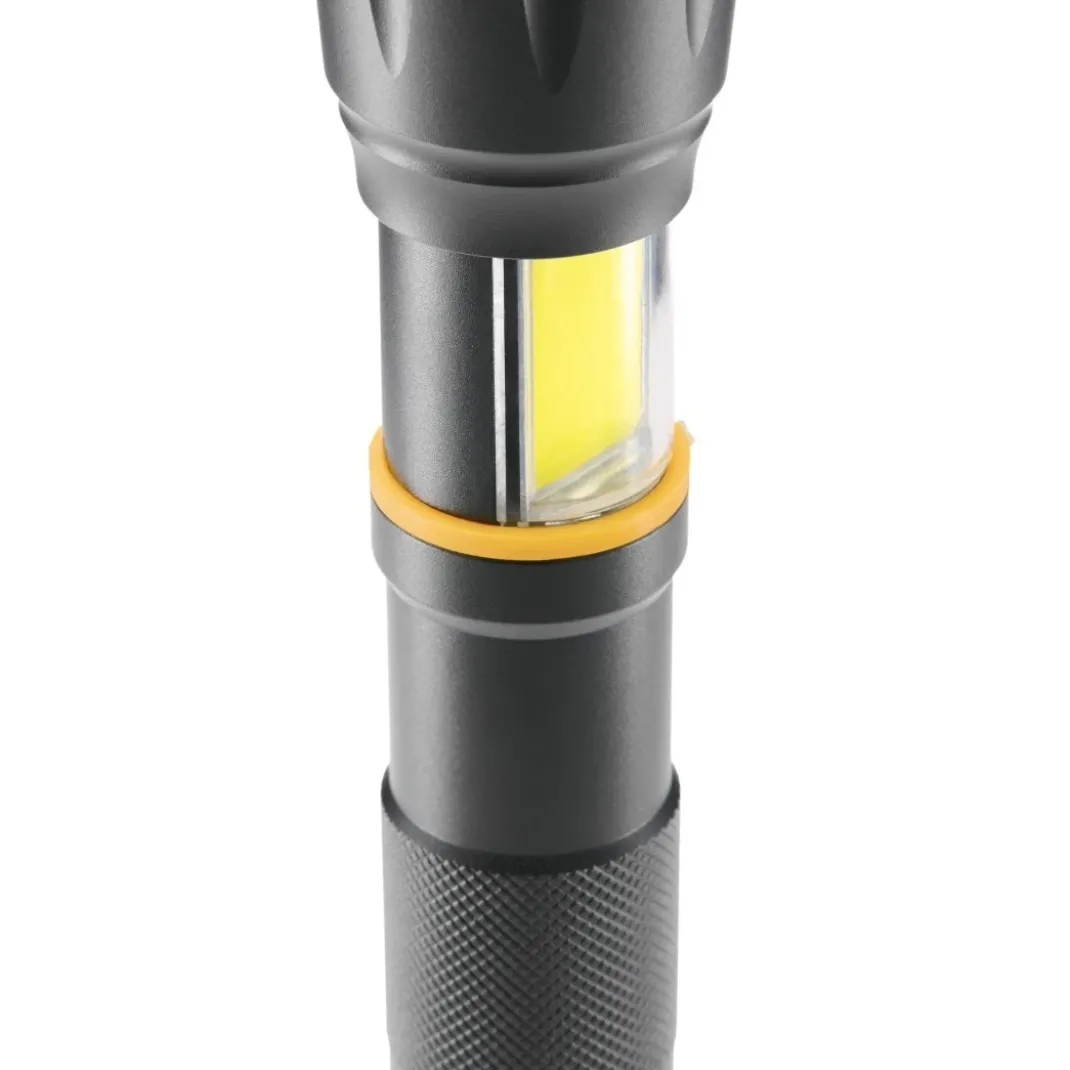 LED-Taschenlampe "W200", Batterien, Zoom, COB, Aluminium, 3 Modi