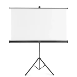 Leinwand mit Stativ, 155 x 155 cm, 2in1, mobiles Set, Teleskoprohr, Weiß