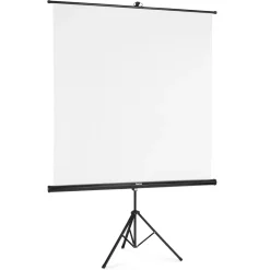 Leinwand mit Stativ, 155 x 155 cm, 2in1, mobiles Set, Teleskoprohr, Weiß