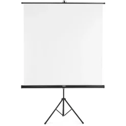 Leinwand mit Stativ, 155 x 155 cm, 2in1, mobiles Set, Teleskoprohr, Weiß