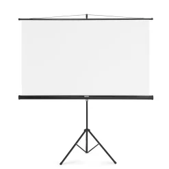 Leinwand mit Stativ, 180 x 180 cm, 2in1, mobiles Set, Teleskoprohr, Weiß
