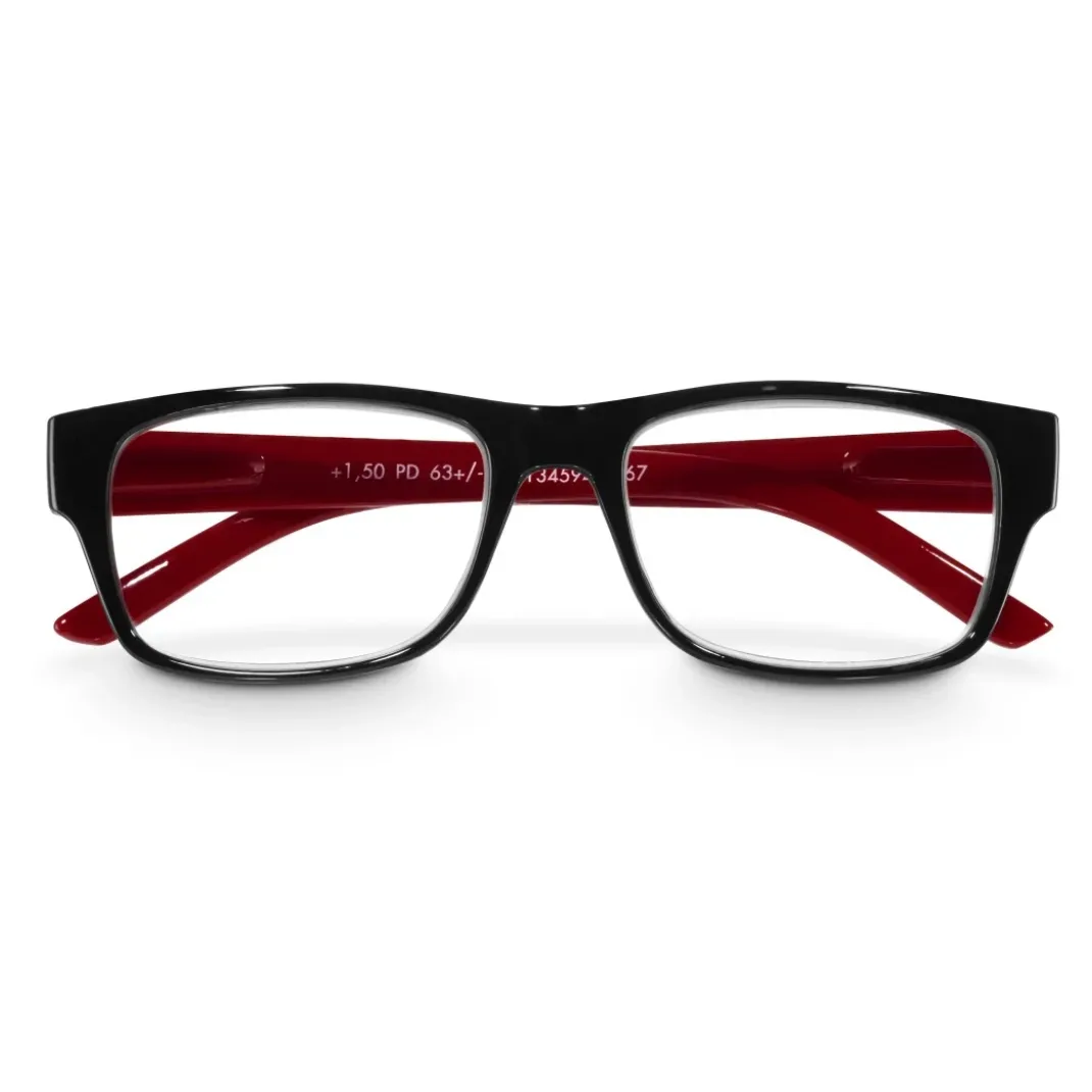Lesehilfe, Kunststoff, Schwarz/Rot, +3,0 dtp