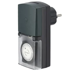 Mechanische Zeitschaltuhr "Mini" für außen, 30 Minuten, IP44, Schwarz/Grün