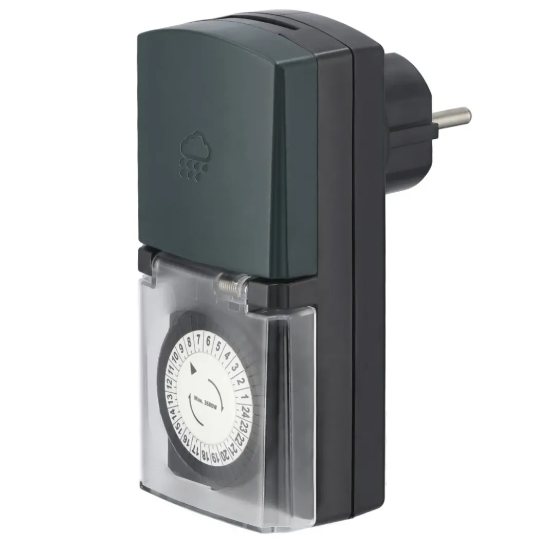 Mechanische Zeitschaltuhr "Mini" für außen, 30 Minuten, IP44, Schwarz/Grün