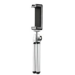 Mini-Stativ "Fancy 2in1" f. Handy u. Kamera (¼"), Reisestativ, 16cm, Silber