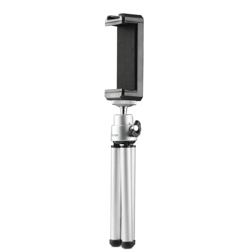 Mini-Stativ "Fancy 2in1" f. Handy u. Kamera (¼"), Reisestativ, 16cm, Silber