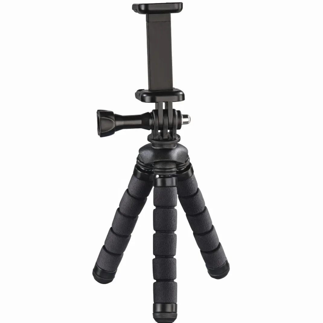 Ministativ "Flex" für Smartphone und GoPro, 14 cm, Schwarz