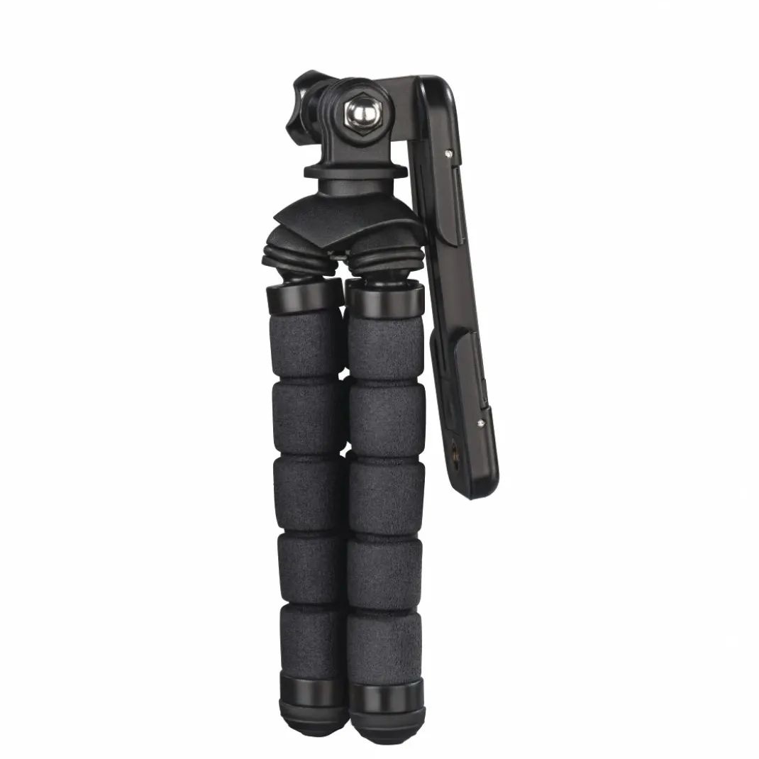 Ministativ "Flex" für Smartphone und GoPro, 14 cm, Schwarz