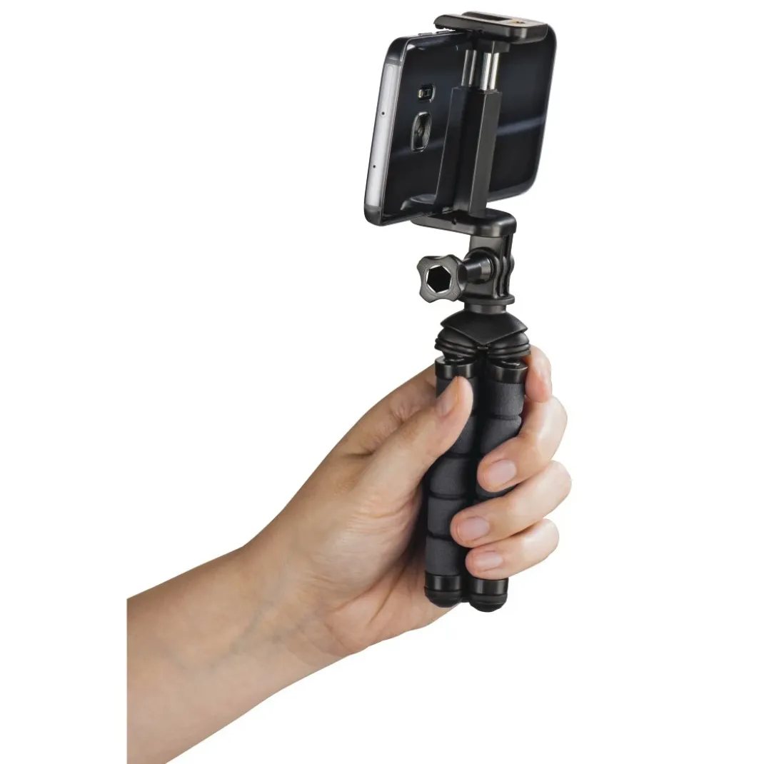 Ministativ "Flex" für Smartphone und GoPro, 14 cm, Schwarz