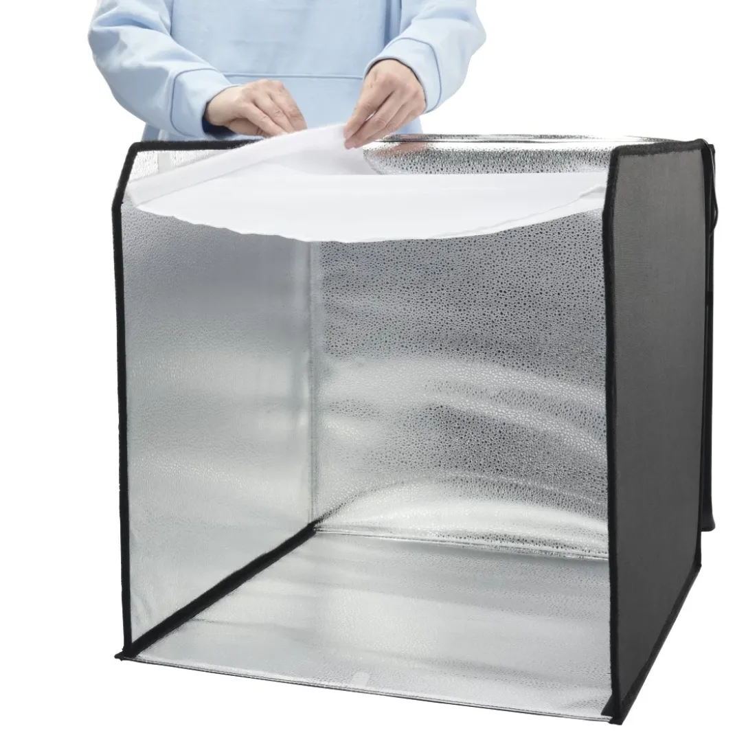 Mobiles Mini-Fotostudio "ToGo", faltbare Fotobox mit LED-Ringlicht, 50x50cm
