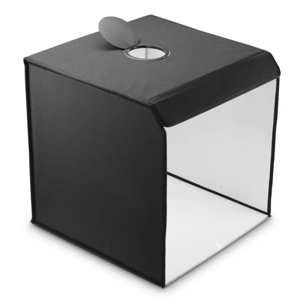 Mobiles Mini-Fotostudio "ToGo", faltbare Fotobox mit LED-Ringlicht, 50x50cm