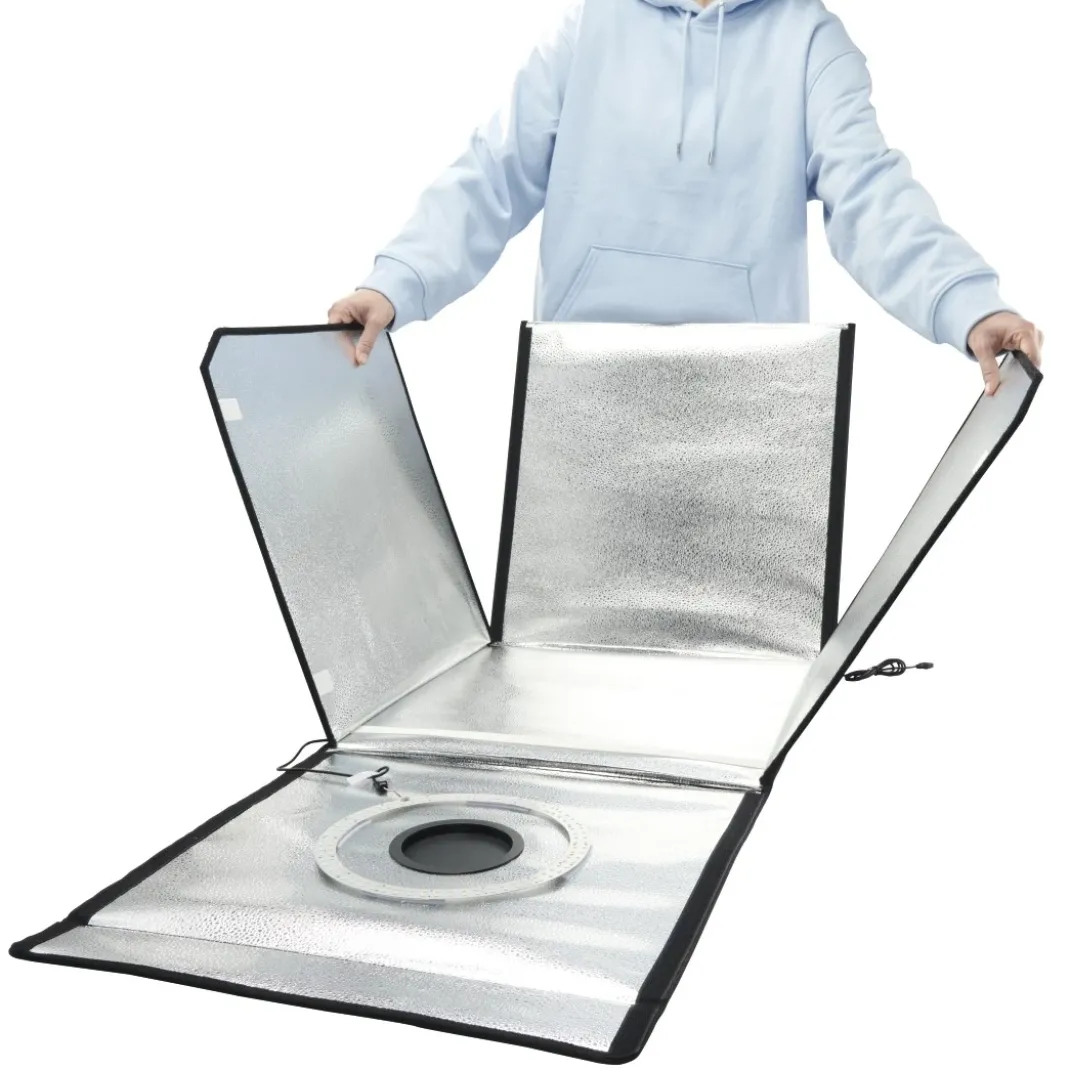 Mobiles Mini-Fotostudio "ToGo", faltbare Fotobox mit LED-Ringlicht, 50x50cm