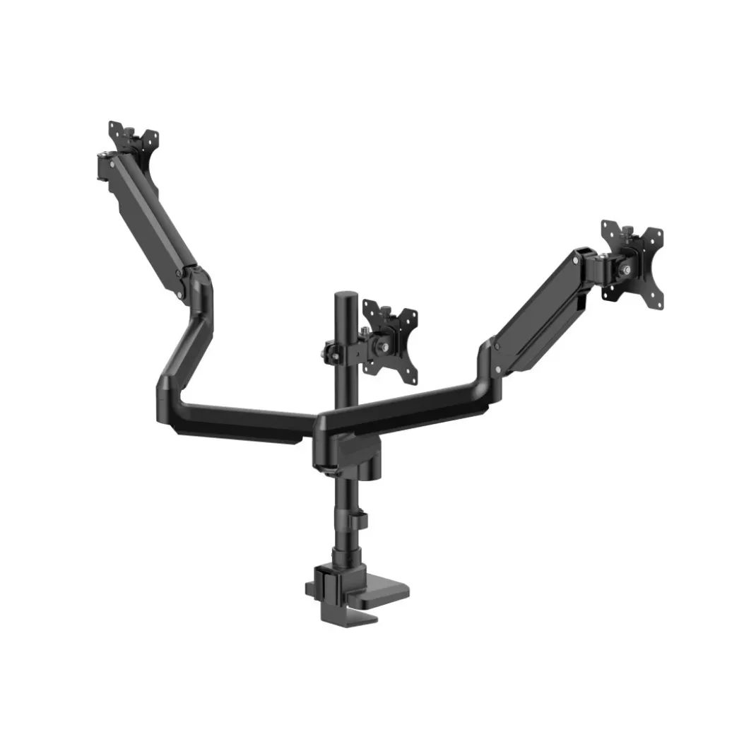 Monitorhalterung, 3 Monitore, Gasfeder, vollbeweglich, 17" - 32", Schwarz