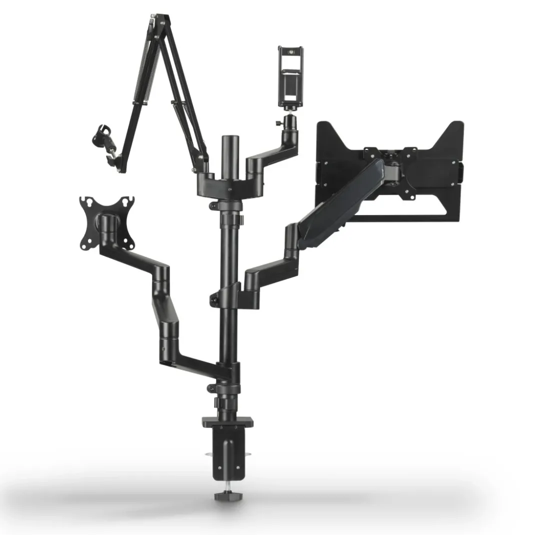 Monitorhalterung für Streaming Setup, 4 Arme, höhenverstellbar, schwenkbar