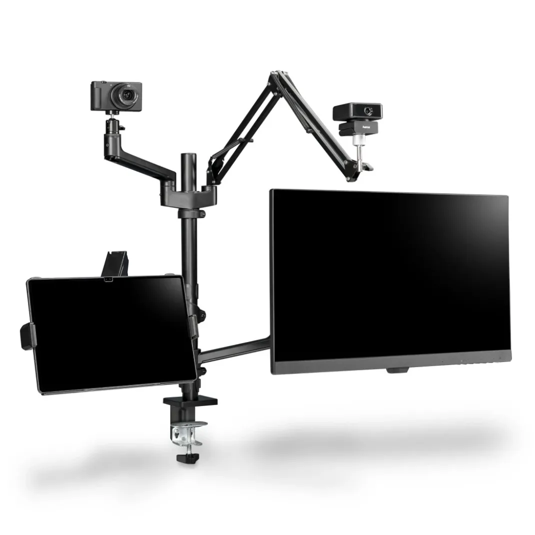 Monitorhalterung für Streaming Setup, 4 Arme, höhenverstellbar, schwenkbar