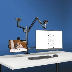 Monitorhalterung für Streaming Setup, 4 Arme, höhenverstellbar, schwenkbar