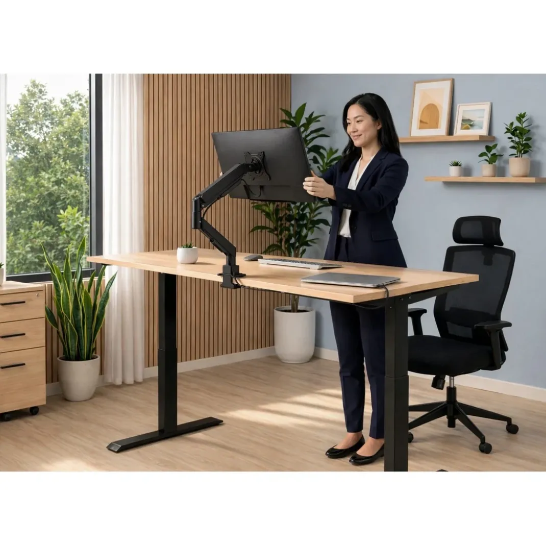 Monitorhalterung, Gasfeder, höhenverstellbar, schwenk-/neigbar, 17" - 35"