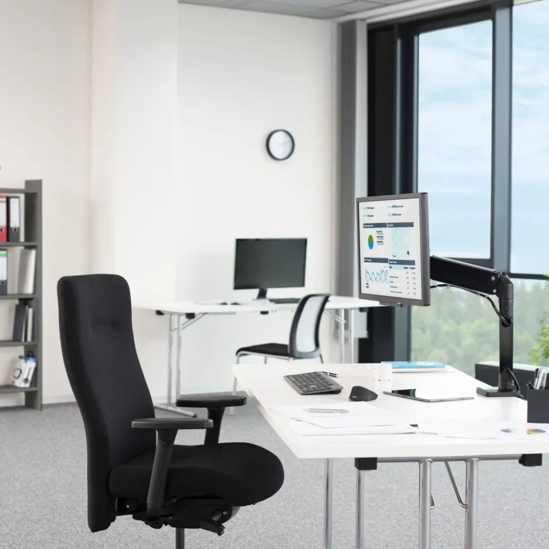 Monitorhalterung, mit Gasfeder höhenverstellbar, schwenk-/neigbar, 13"-35"