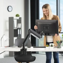 Monitorhalterung, mit Gasfeder höhenverstellbar, schwenk-/neigbar, 13