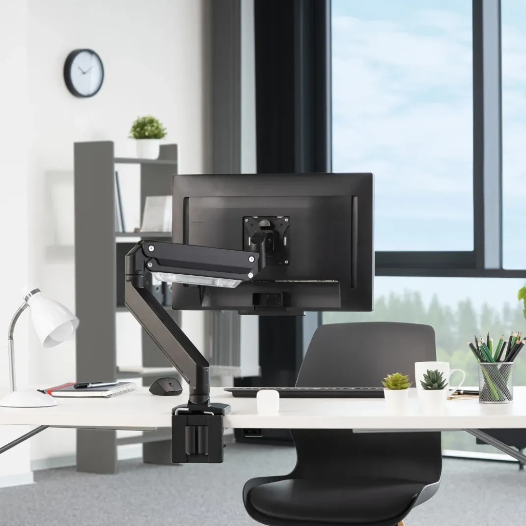 Monitorhalterung, mit Gasfeder höhenverstellbar, schwenk-/neigbar, 13"-35"