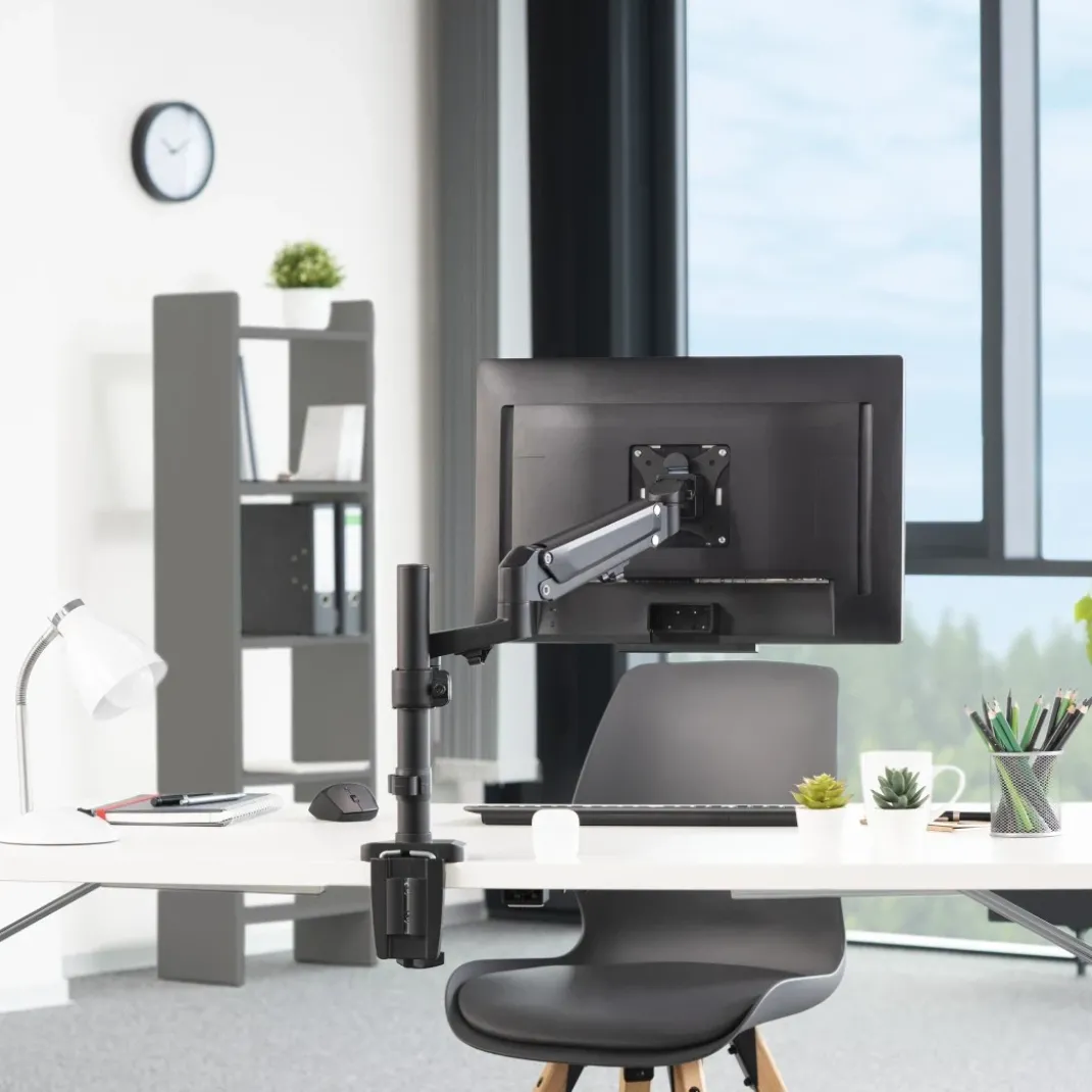 Monitorhalterung, mit Gasfeder höhenverstellbar, schwenk-/neigbar, 13"-35"