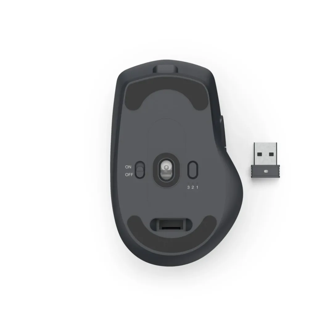 Multi-Device-Maus "WM-800", ergonomisch, Funk/Bluetooth®, Akku, Schwarz