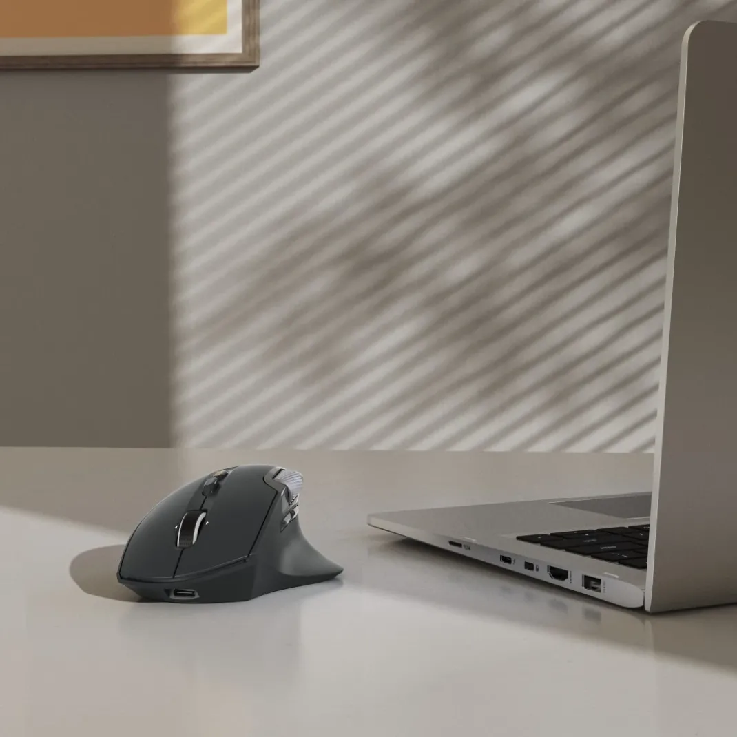 Multi-Device-Maus "WM-900", ergonomisch, Funk/Bluetooth®, Akku, LED, SW