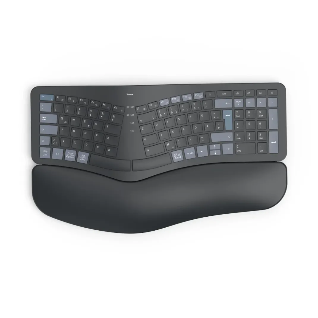 Multi-Device-Tastatur "WK-900 Ergo", kabellos, geteilt, LED, SW, QWERTZ DE