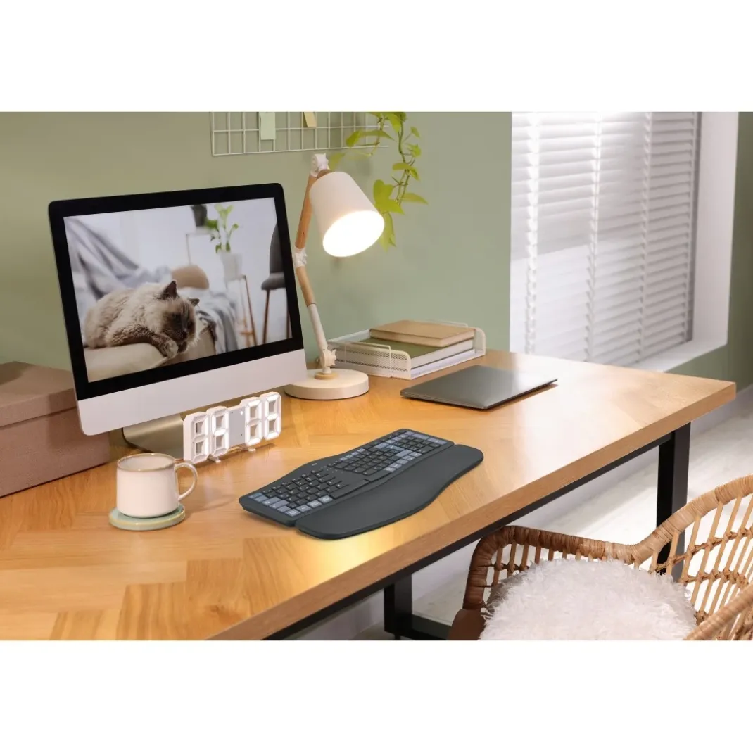 Multi-Device-Tastatur "WK-900 Ergo", kabellos, geteilt, LED, SW, QWERTZ DE