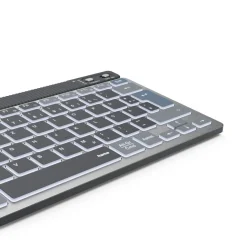 Multi-Device-Tastatur "WK-700", kabellos, beleuchtet, klein, SW, QWERTZ DE