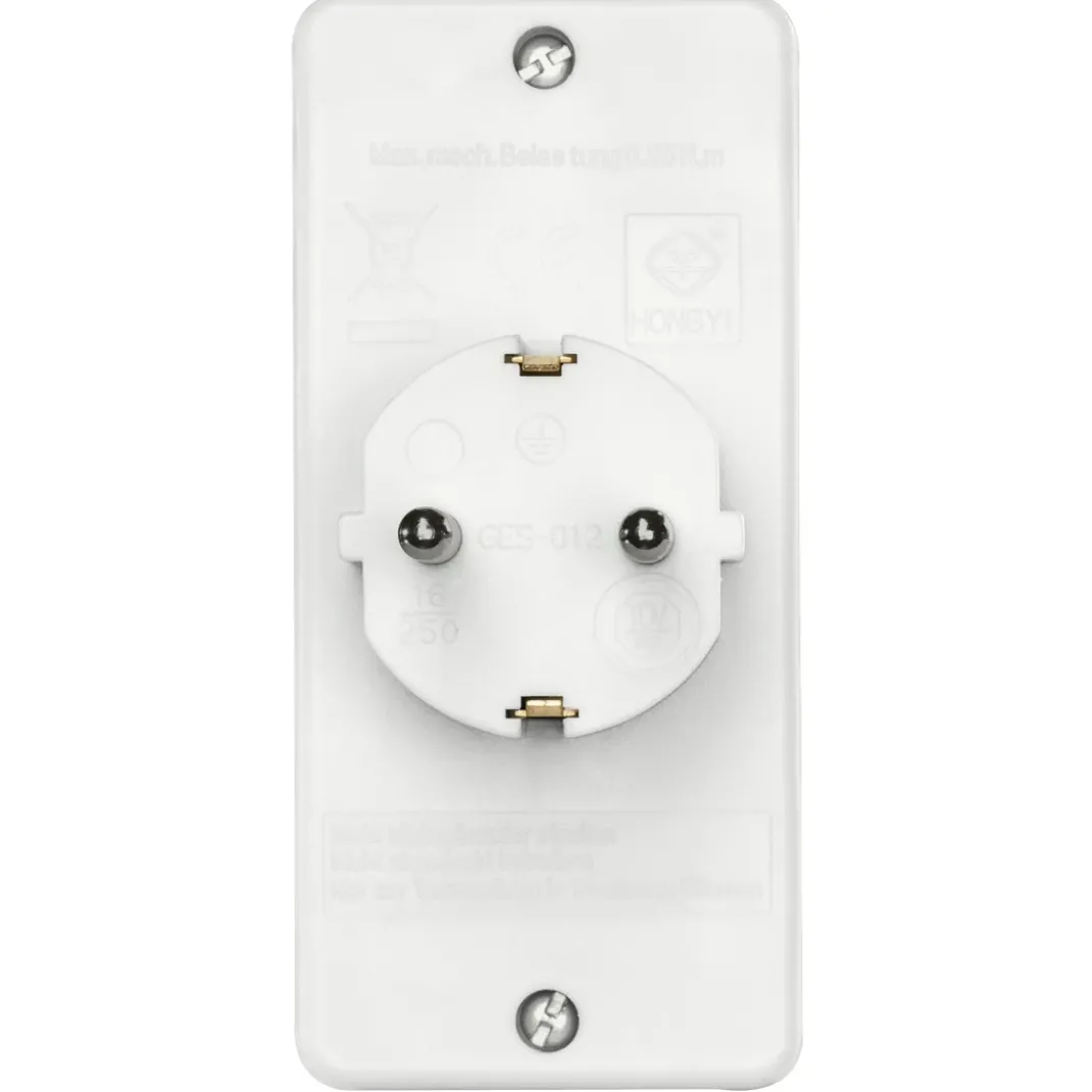 Multistecker, 3-fach, 2 Euro/1 Schutzkontakt-Kupplung, Weiß