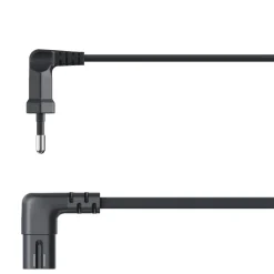 Netzkabel, beidseitig gewinkelt, Euro-Stecker, Doppelnut/C7, 5 m, Schwarz