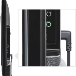 Netzkabel, beidseitig gewinkelt, Euro-Stecker, Doppelnut/C7, 3 m, Schwarz