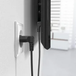 Netzkabel, beidseitig gewinkelt, Euro-Stecker, Doppelnut/C7, 3 m, Schwarz