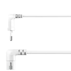 Netzkabel, beidseitig gewinkelt, Euro-Stecker, Doppelnut/C7, 1,5 m, Weiß