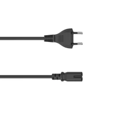 Netzkabel, Euro-Stecker - 2-pol.-Kupplung (Doppelnut), 1,5 m