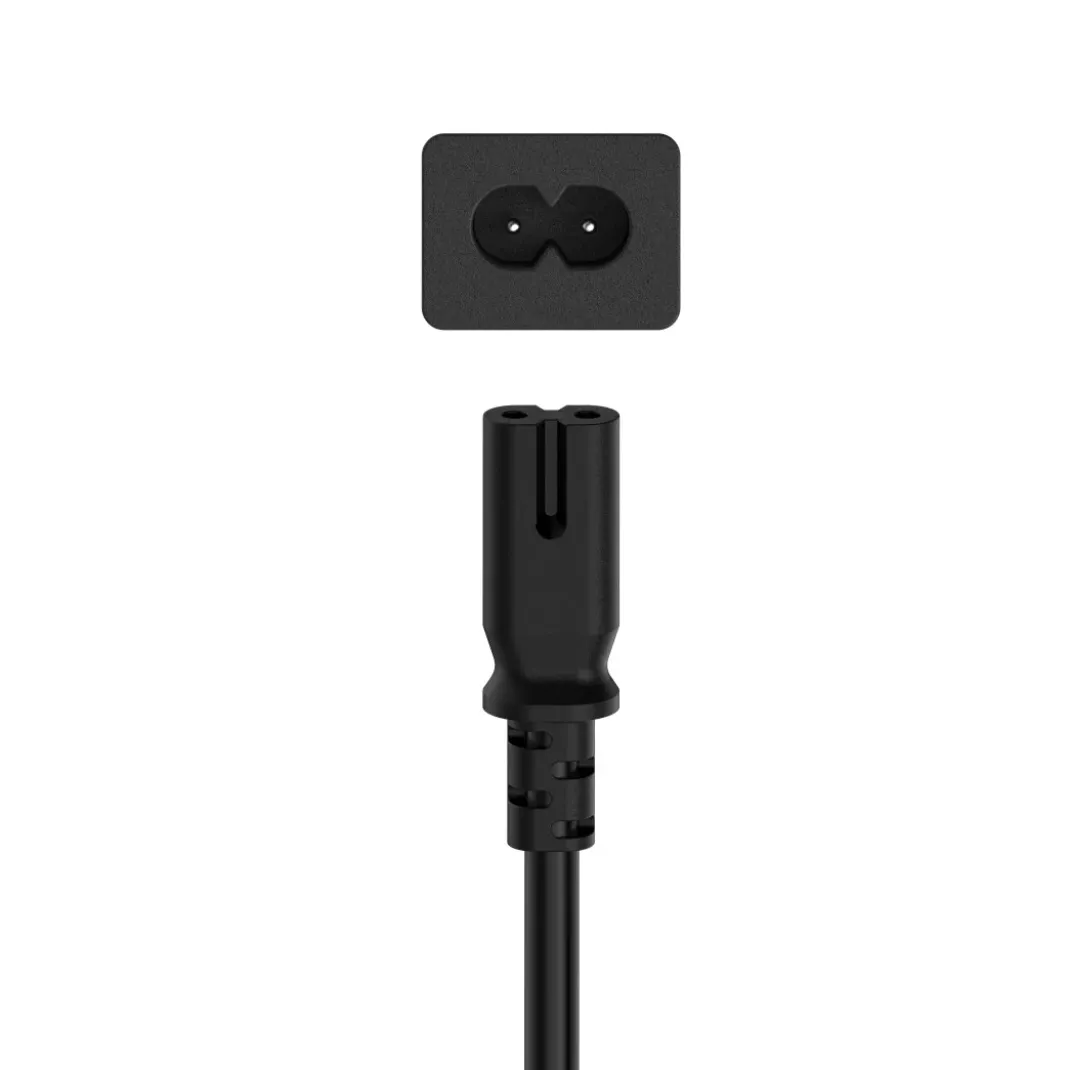 Netzkabel, Euro-Stecker - 2-pol.-Kupplung (Doppelnut), 2,5 m