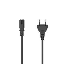 Netzkabel mit Eurostecker, 2-Pin-Stecker, Doppelnut/C7, 1,5 m, Schwarz