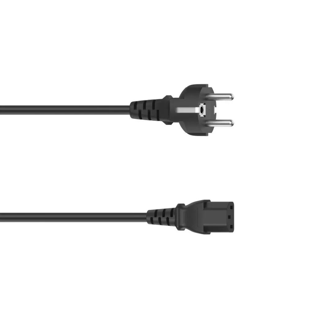 Netzkabel, Schutzkontakt-Stecker - 3-pol.-Kaltgerätezuleitung, 1,5 m, Schw.