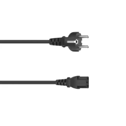 Netzkabel, Schutzkontakt-Stecker - 3-pol.-Kaltgerätezuleitung, 2,5 m, Schw.