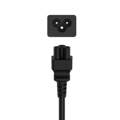 Netzkabel, Schutzkontakt-Stecker - 3-pol.-Kupplung (Kleeblatt), 1,5 m, Schw