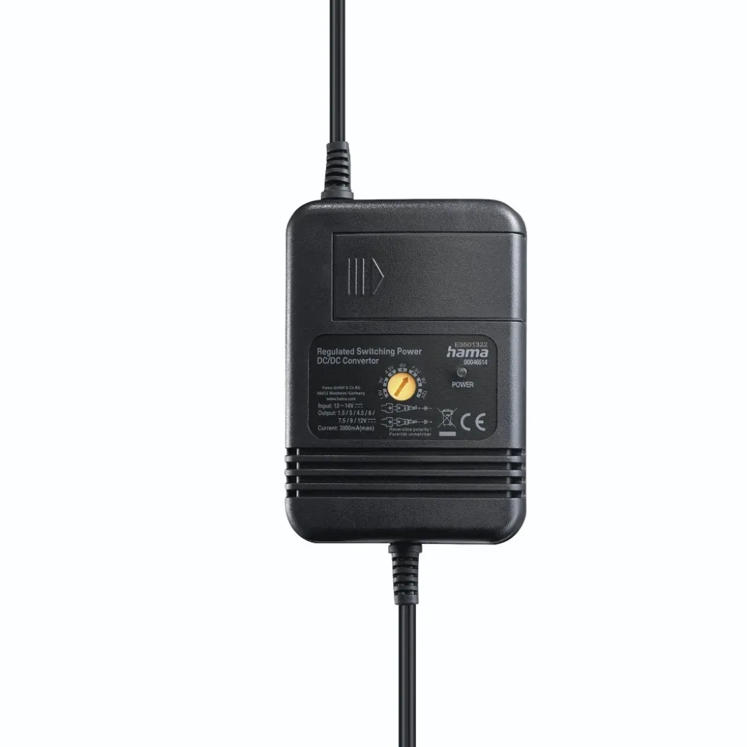 Netzteil für Kfz, einstellbar, 2000mA, 24W, max. 12V, stabilis., 8 Adapter