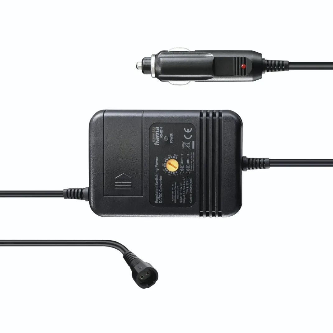 Netzteil für Kfz, einstellbar, 2000mA, 24W, max. 12V, stabilis., 8 Adapter