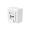 Netzwerkdose, CAT-6a, 10 Gbit/s, geschirmt, 2 Ports, Aufputz-/Unterputz