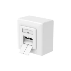 Netzwerkdose, CAT-6a, 10 Gbit/s, geschirmt, 2 Ports, Aufputz-/Unterputz