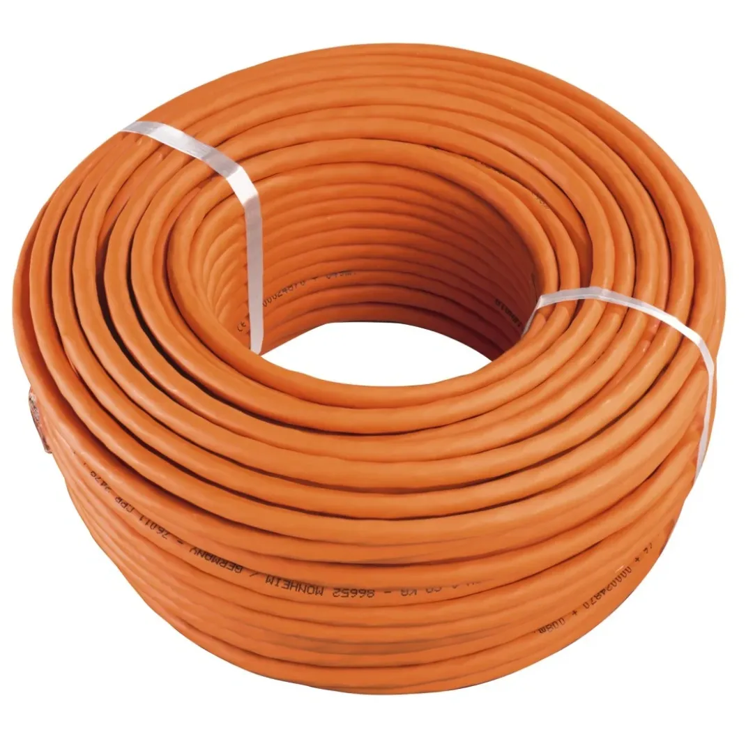 Netzwerkkabel, CAT-7, 10 Gbit/s, S/FTP geschirmt, halogenfrei, Rolle, 50 m