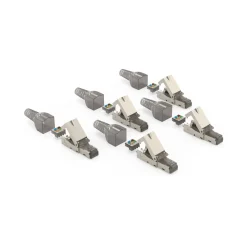 Netzwerkstecker, CAT-6a, 10 Gbit/s, geschirmt, werkzeuglose Montage, 5 St.