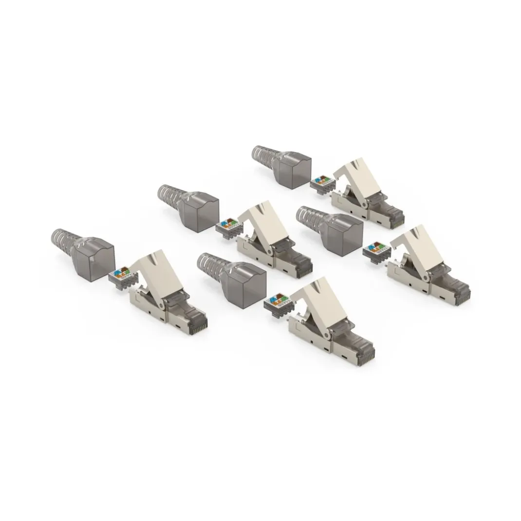 Netzwerkstecker, CAT-6a, 10 Gbit/s, geschirmt, werkzeuglose Montage, 5 St.