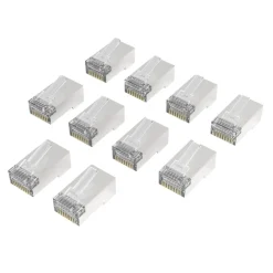 Netzwerkstecker, CAT-6a, 10 Gbit/s, geschirmt, 10 Stück